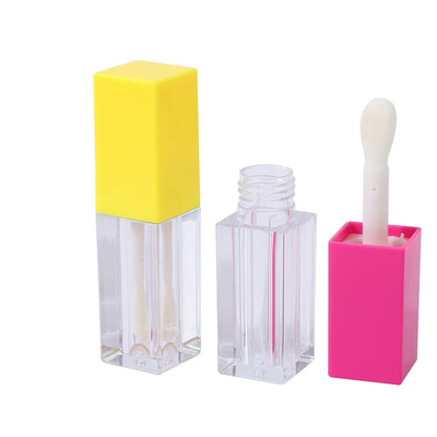 브러쉬와 함께 정면 플라스틱 입술 가시 튜브 화장품 타입 입술 광택 사용자 지정 색상 4.9ml