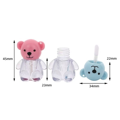 2ml 귀여운 곰 머리 모자 다양한 색상의 플라스틱 립 글래스 튜브 나사 모자 폐쇄 및 사용자 정의 인쇄