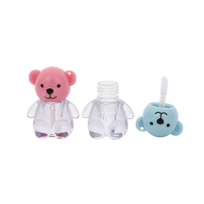 2ml 귀여운 곰 머리 모자 다양한 색상의 플라스틱 립 글래스 튜브 나사 모자 폐쇄 및 사용자 정의 인쇄