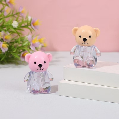 2ml 귀여운 곰 머리 모자 다양한 색상의 플라스틱 립 글래스 튜브 나사 모자 폐쇄 및 사용자 정의 인쇄