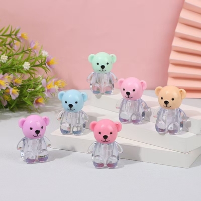 2ml 귀여운 곰 머리 모자 다양한 색상의 플라스틱 립 글래스 튜브 나사 모자 폐쇄 및 사용자 정의 인쇄