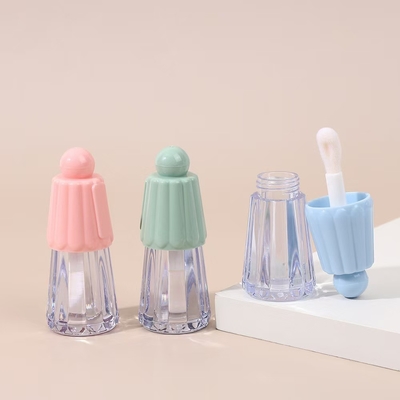 화장품 유형 입술 광택 4.5ml 다양한 색상 우산 모양 덮개와 함께 플라스틱 튜브