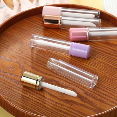 둥근 짧은 커버 6ml 립 글래스 튜브 로고와 함께 사용자 정의 할 수 있습니다