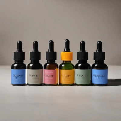 여행 친화적 인 앰버 에센셜 오일 병 플라스틱 방울 머리와 유리 파이펫 5ml 10ml 30ml 50ml 100ml