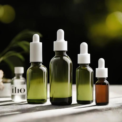 여행 친화적 인 앰버 에센셜 오일 병 플라스틱 방울 머리와 유리 파이펫 5ml 10ml 30ml 50ml 100ml