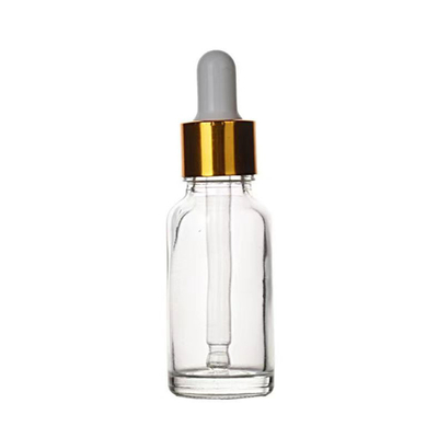 알루미늄 드롭퍼 10ML 30ML 50ML와 맞춤 된 빈 오일 유리 둥근 어깨 병