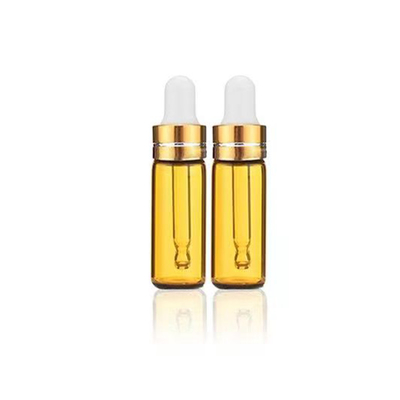 알루미늄 드롭퍼가 있는 5ml 선명한 유리 에센셜 오일 병