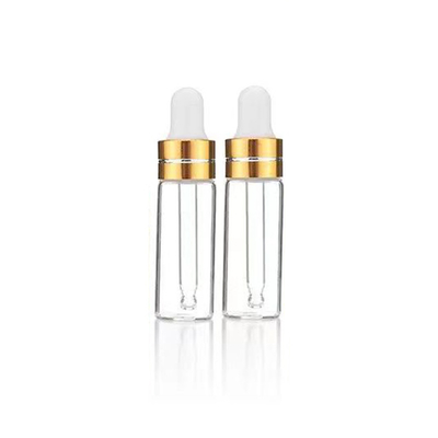 알루미늄 드롭퍼가 있는 5ml 선명한 유리 에센셜 오일 병