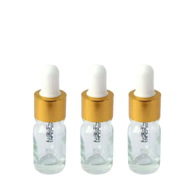 알루미늄 드롭퍼가 있는 5ml 선명한 유리 에센셜 오일 병