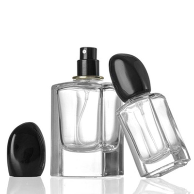 Hotsale 50ML &amp; 100ML 유리 스프레이어 병을 향수 텅 빈 사각형 향수 용기