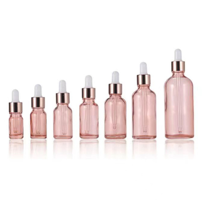 10ml-100ml 분홍색 유리 에센셜 오일 드롭퍼 병