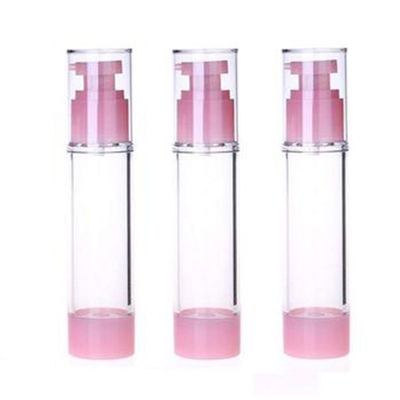 분홍색 일반적으로 사용되는 플라스틱 50ml 공기 없는 펌프 병