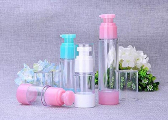 분홍색 일반적으로 사용되는 플라스틱 50ml 공기 없는 펌프 병