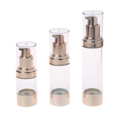 최고 품질 금 알루미늄 20ml 플라스틱 공기 없는 펌프 병 사용 피부 관리