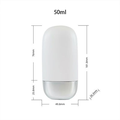 은색 이중 쉘 캡이 있는 30g 및 50g 크기의 도매 플라스틱 PP 선크림 병