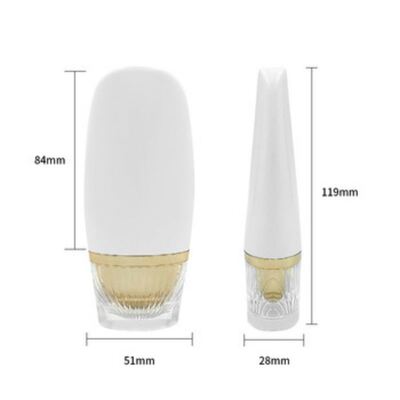 50ml 타원형 럭셔리 골드 자외선 차단기 병 - 피부 관리를 위한 고급 화장품 플라스틱 병