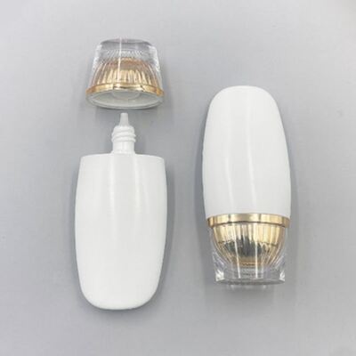 50ml 타원형 럭셔리 골드 자외선 차단기 병 - 피부 관리를 위한 고급 화장품 플라스틱 병