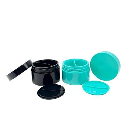 스킨케어 제품을 위한 이중 그리드 별도의 저장 장치가 있는 도매 50+50g 이중 그리드 플라스틱 PP 크림 용기
