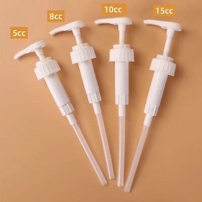 포드 그레이드 PP 플라스틱 시럽 분배 펌프 8cc 10cc 30cc 28mm 33mm 38mm 사이즈