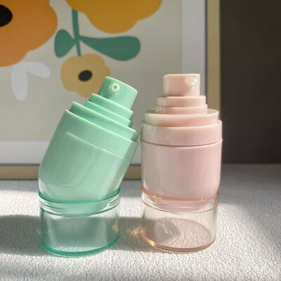 도매 15ML 30ML 50ML 플라스틱 공기 없는 로션 병 진공 펌프와 함께 위아래 병