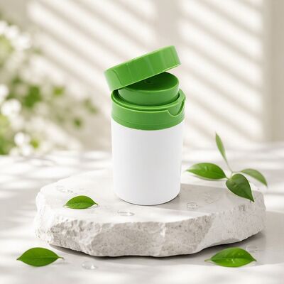 Wholesales 50g Plastic PP Cylinder Airless  Jar with Flip Top Cap