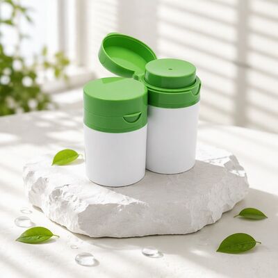 Wholesales 50g Plastic PP Cylinder Airless  Jar with Flip Top Cap